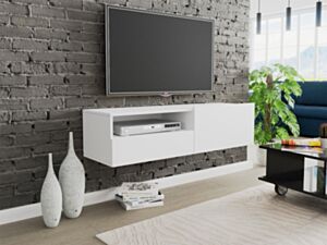 Sieninis televizoriaus stalas CLAUDE CRTVSZ120-biały (baltas)