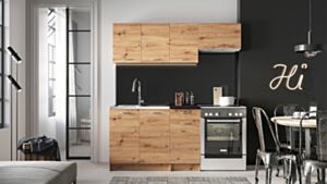 Virtuvės baldai MIR-ELENA 180-dąb artisan / czarny
